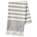 E-Living Store FBA43918 100% Cotton, Soft & Absorbent Decorative Turkish Fouta Towel with Twisted Fringe for Home, Beach, Pool, or Décor, Use As Blanket or Throw, 28x59, Gray