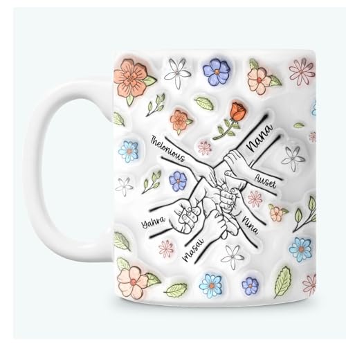 Grandma-You-Hold-Our-Hands-Also-Our-Hearts-Mug-With-Kids-Name-Personalized-Mothers-Day-Gifts-For-Mom-Grandma-Personalized-2D-Mom-Nana-Coffee-Mug-Mom-Birthday-Gifts-From-Daughters-Sons-Mom-Cup