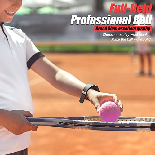Image of GKK 27 Pack Tennis Balls,Training Tennis Ball Pressure-Less Practising Bulk Tennis Balls for Youth /Beginners /Pet Dogs High Altitude Playing Balls (Pink)
