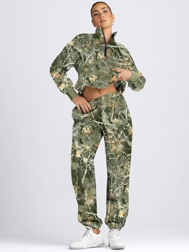 Image of AUTOMET Women's Sweatsuits 2 Piece Outfits Lounge Sets | Cozy Airport Outfits,Casual Sweat Sets for Fall and Winter,Half Zip Pullover and Baggy Sweatpants with Pockets