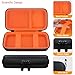Elonbo Carrying Case for KAVOYI/TEBIYOU/Beico 32 Bit Handheld Games, Portable Arcade Gaming Player Travel Storage Cover, Electronic Video Games Toy Organizer Holder Bag, Black+Inside Orange