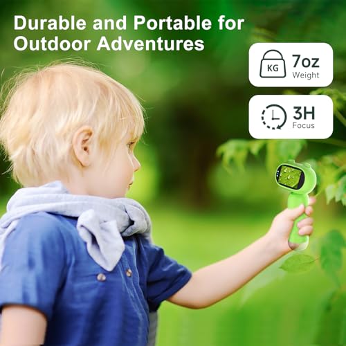 Image of 1000X Pocket Microscope for Kids - Railhorn Mini Microscope with 2 inch LCD Screen, 16MP Camera & 1080P Video, Handheld Magnifier with Light for Coins, Slides & Nature Exploration, STEM Toy for Ages 3-12