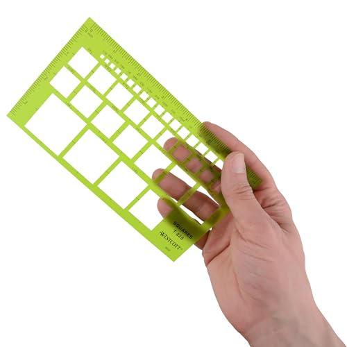 Westcott T-828 Modelo de desenho e desenho de quadrados técnicos, ferramenta de molde de plástico, v