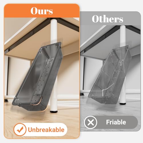 SpaceHacks 15 PCS Clear Plastic Drawer Organizer Set, 4-Size Acrylic Drawer Storage Trays, Storage Bins for Makeup, Gadgets, and Jewelry in Bathroom, Bedroom and Office, Clear Black - Thumbnail 5