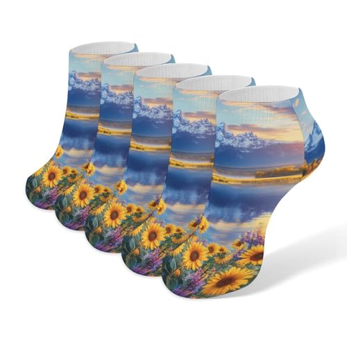 Grand Teton National Park - Calcetines tobilleros informales de corte bajo, 5 pares, calcetines deportivos