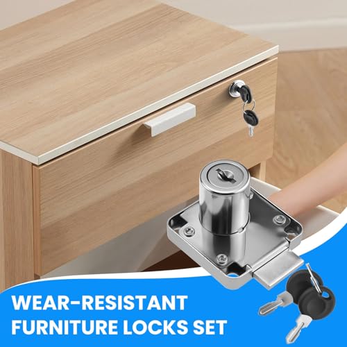 SDTC Tech Drawer Lock with Keys and Matching Screws for Cabinet/Wardrobe/Cupboard/Office Desk etc. (Cylinder Cam Length 22 mm) - Thumbnail 6