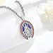 EUDORA S925 Sterling Silver Virgin Mary Necklace Miraculous Medal for Women Men, Colorful Blessed Mother Medal Virgencita Pendant Religious Christian Jewelry Gift for Womens Men, 22