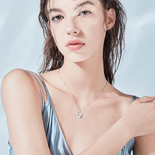 Fancime White Opal Necklace October Birthstone Moon Star Pendant Necklaces Sterling Silver Jewelry Birthday Anniversary Christmas Gifts For Women Girls Mom Daughter, Adjustable Chain 16"+2" #TOP1