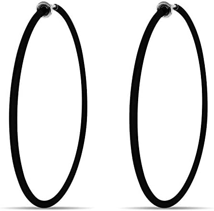 Aloha Earrings - Clip On Hoop Earrings for Women - Silver and Gold-Tone Brass Spring Hoops for Non-Pierced Ears