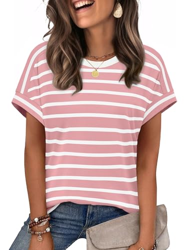 Image of WIHOLL Womens Tops Short Sleeve Shirts Summer Outfits 2026 Spring Dressy Casual Clothes Clothing