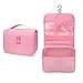 Lcsmaokin Large Capacity Toiletry Bag Travel Bag with Hanging Hook for Men and Women Waterproof Travel Cosmetic Bag Bathroom Storage Bag for Brushes Set, Full-Sized Shampoo,Accessories(Pink)