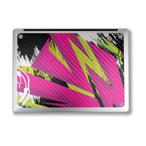 Image of Carbon Fiber Laptop Skin Compatible with Alienware M18 R2 (2024) - Grunge Magenta - Premium 3M Vinyl Protective Wrap Decal Cover - Easy to Apply | Crafted in The USA by MightySkins