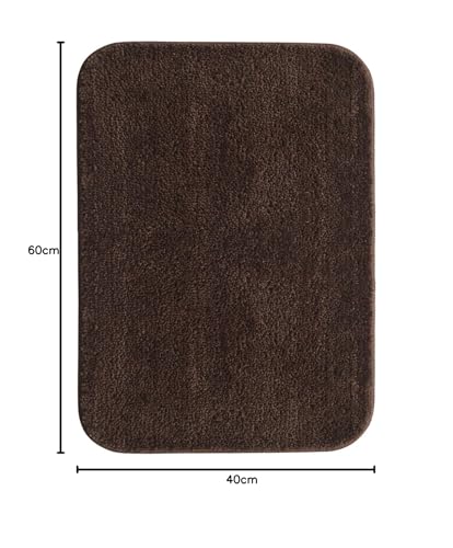 Image of SKIVE India Solid Anti Slip Bathmat,Colour Cofee,Size(40 x 60 cm) Set of 2 Piece