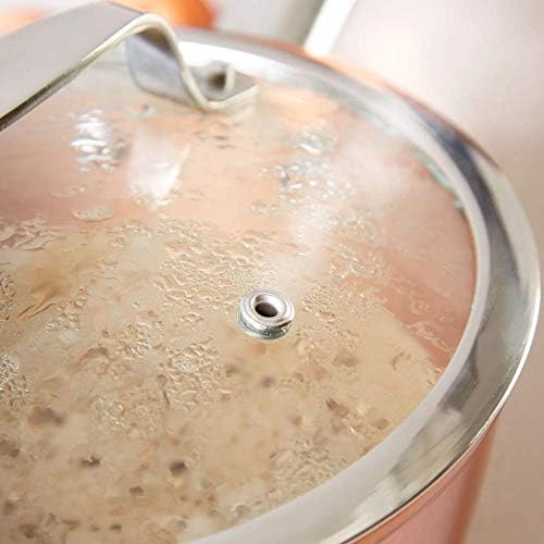 Tower T800017 Copper Forged Induction Pot Set With Glass Lid, Non Stick Ceramic Coating, Copper, 3 Piece, 18/20/22 cm