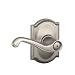 Schlage F40 FLA 619 CAM Camelot Collection Flair Privacy Lever, Satin Nickel