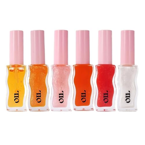 Honey Infused Lip Oil,Moisturizing and Nourishing Lip Oil, Leaving Lips Soft, Smooth, and Glossy, Suitable for Daily Use (6pcs)