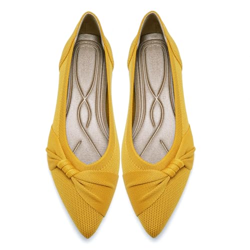 HIULYCENCE Knit Ballet Flats