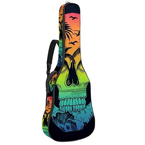 TIZORAX Housse pour guitare acoustique Motif tête de mort - Les Beatles, Paul McCartney, John Lennon, RIngo Starr, George Harrison TIZORAX Housse pour guitare acoustique Motif tête de mort