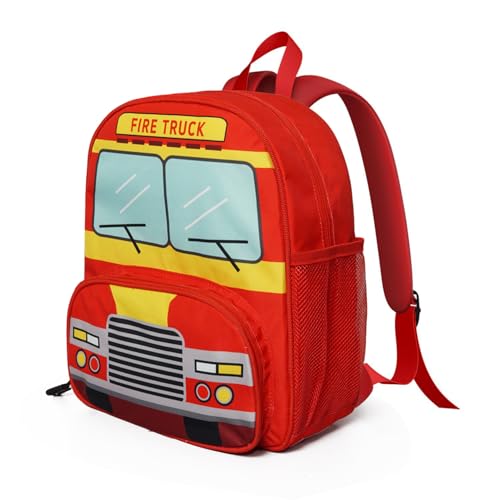 QXWREL Mochila para carro, Caminhão de bombeiros, 15H, Bonito