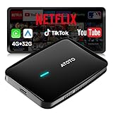 ATOTOSELECT Wireless CarPlay Adapter, Magic AI Box with Dual-WiFi Stability, 4GB+32GB Enjoy Video & Music Apps, Navigation, AI Voice, Plug & Play for Factory Wired CarPlay