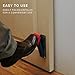 Door Stop, No Drill Door Stopper - Kickdown Doorstop for Home, Glass Doors, & Outdoors, Easy to Install Doors with Self Adhesive Door Stopper, No Screw Flip Down Portable Door Stopper - Black