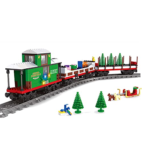 CALEN Technik Zug mit Bahngleis, 592 Teile Moderner Zug Konstruktionsspielzeug Zug Bausteine, kompatibel mit Lego 60197 – Bild 5