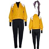 Lmetsky Shihouin Yoruichi Cosplay Costume Uniform Shihouin Yoruichi Outfit Suit Yellow With Wig Hallloween