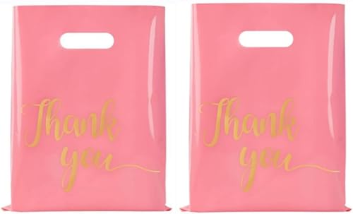 Miniatura 1 de KUPOO 100 bolsas de mercancía de agradecimiento, bolsas de compras de 12 x 15 pulgadas con asa, bolsas de compras para pequeñas empresas, regalos,