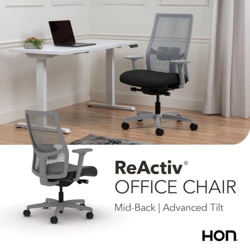 Image of HON Ignition 2.0 ReActiv Ergonomic Office Chair, Lumbar Support, Black