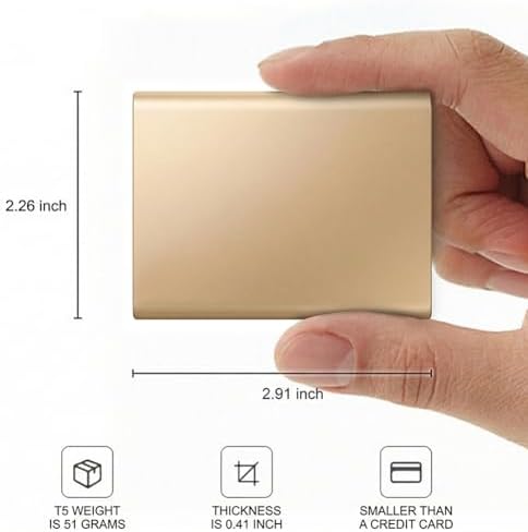 64GB Mobile Phone Intelligent Backup Disk, Universal Android Phone Computer Dual Use Mobile Extender, Large Capacity Storage Expansion for Phone & Computer, Gold - 5