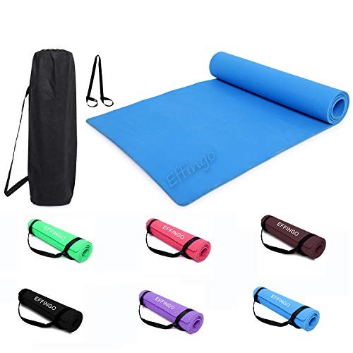 82% OFF on EFFINGO 4 MM Yoga Mat with Carry Bag and Strap for Comfort/Non-Skid Yoga Mat for Meditation, Exercise and Fitness Mat [4MM]