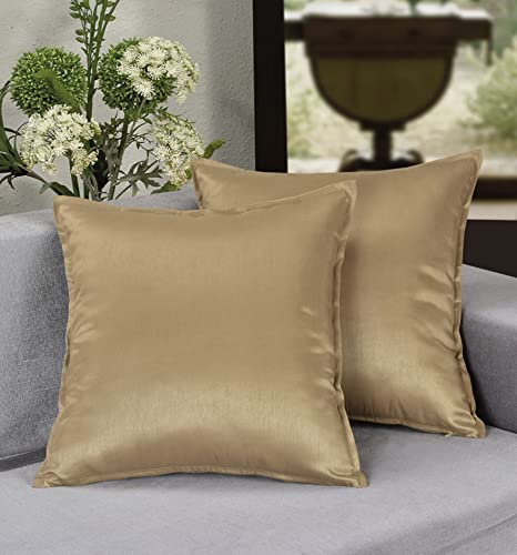 Aiking Home Collection Aiking Home 2 Pieces Of 20 Inchx20 Inch Solid Faux Silk Euro Shams/Throw Pillow Covers thumb #1