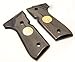 Replacement for Beretta 92 Pistol Grips - Ebony Wood, Double Diamond Carving, with 24K Gold Emblem, for Beretta 92FS, 92, 92F, 92A1, 92FS INOX, 92G, 92D, 96, 96D, 96A1, M9, M9A1 Grips