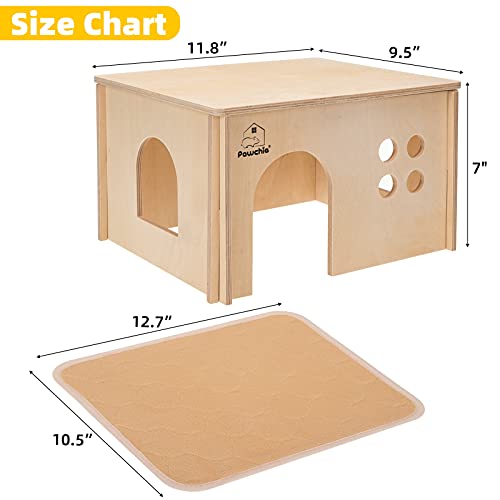 PAWCHIE Hideout de cabana de madeira pequeno animal – Habitat com janelas, porquinho da Índia, hamst