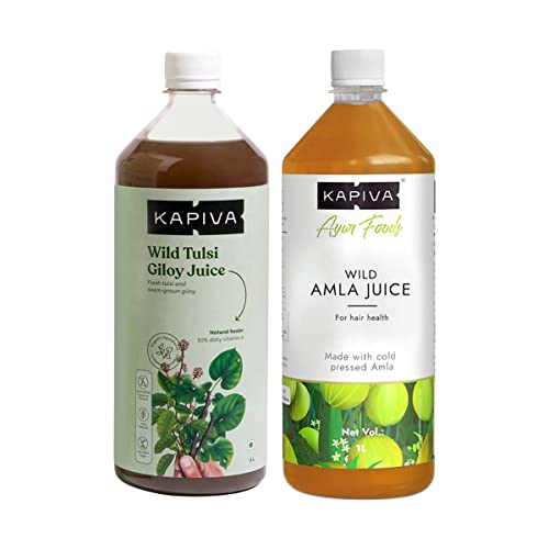Kapiva Wild Tulsi Giloy & Amla Juices 1L for Immunity