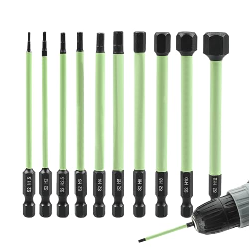 Juego de Brocas para Llave Allen | Adaptador De Conducción Hexagonal De 6.35 mm - Set de Brocas Allen Magnéticas Hexagonales - Para Proyectos de Taller Mejoras del Hogar Construcción Reparación de