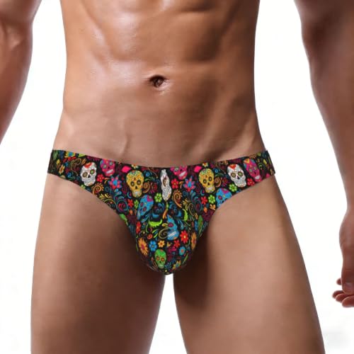 SVEFDOC Mens Skull Low Rise Classic Briefs for Sleepwear