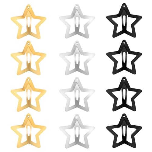 Wanmu Grampos de cabelo Star, presilhas de pressão de estrela fofas de 4 cm, acessórios de cabeça Ra