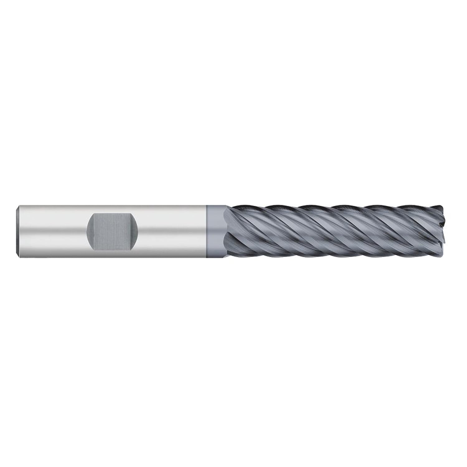 Titan TC61287 Solid Carbide Terminator End Mill, Long Length, 6 Flute, Corner Radius, 40 degree Angle Helix, ALCRO-Max Coated, 1/2