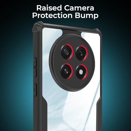 Image of A rtistque Clear Hard Transparent Acrylic Armor Anti-Drop Shockproof TPU Edge Back Cover Case for Oppo F29 5G - Black