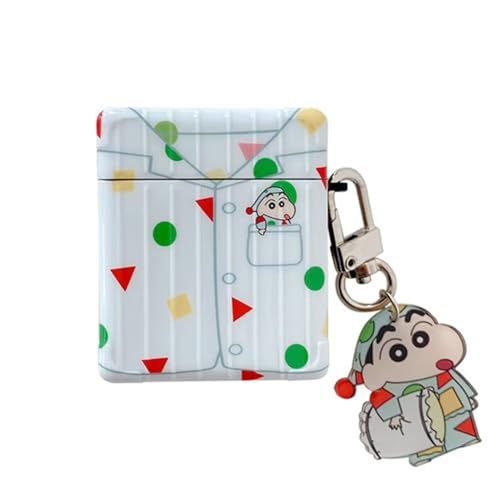 エアポッド 1/2 用 ケース クレヨンしんちゃん AirPods 2 用 エアポッド 第1/2 世代 用 カバー かわいい キーチェーン付き 全面保護ケース