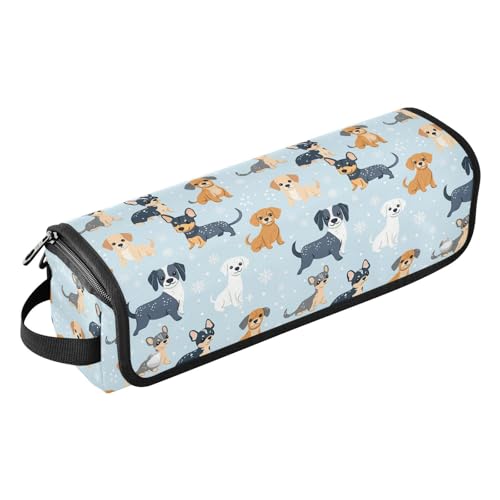 Bolsa de viaje con tapete resistente al calor para herramientas de cabello Winter Dogs Marble miniatura 1