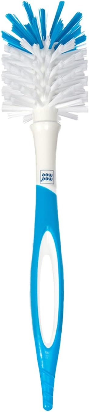 360° Movable Nylon Bristle Baby Feeding Bottle & Nipple Cleaning Brush | Ergonomic Handle | Easy to Clean Bottle Corners for Narrow Neck & Wide Neck | BPA Free, Easy Hanging Storage | Blue