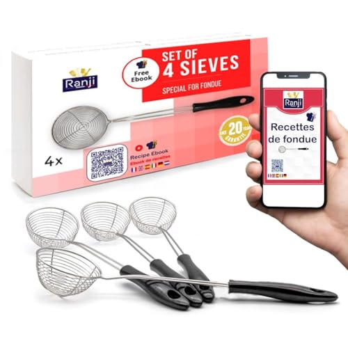 Ranji®, Set di colini per fonduta, in Acciaio Inossidabile, Facili da Pulire, Perfetti per Le...