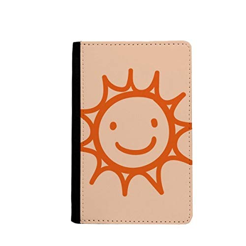 Porte-passeport peinture main orange soleil sourire étui protège-document