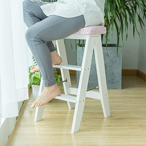 Taburete plegable de madera maciza y silla portátil para cocina de hogar 4