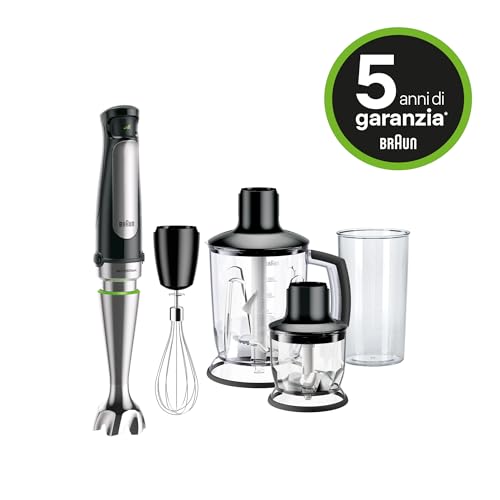 Braun MQ7045X Multiquick staafmixer, 1000 watt, met ActiveBlade-technologie, zwart/roestvrij staal Incl. 4-delige accessoireset - Afbeelding 3