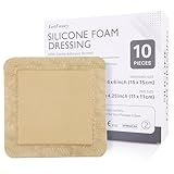 10Pack Silicone Foam Wound Dressing with Border, 6
