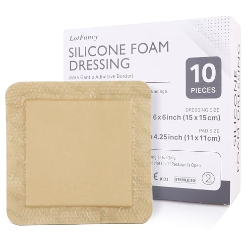 LotFancy Silicone Foam Dressing, 6