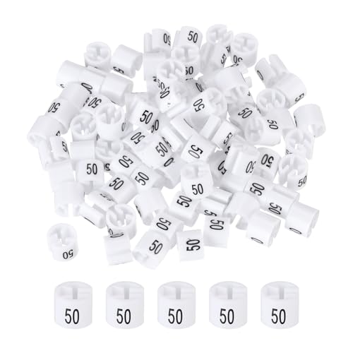 QUARKZMAN Marcatore per Grucce, Marcatore per Grucce Colorato, Marcatore per Indumenti (Numero 50, Bianco) per Codifica Colore Abbigliamento, Confezione da 100pz
